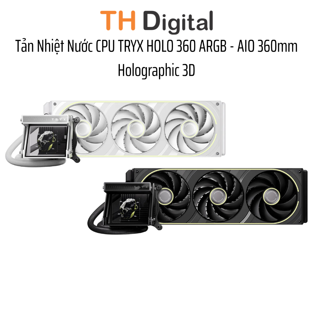 Tản Nhiệt Nước CPU TRYX HOLO 360 ARGB - AIO 360mm Holographic 3D - Black / White - Hàng Chính Hãng | Shopee Việt Nam