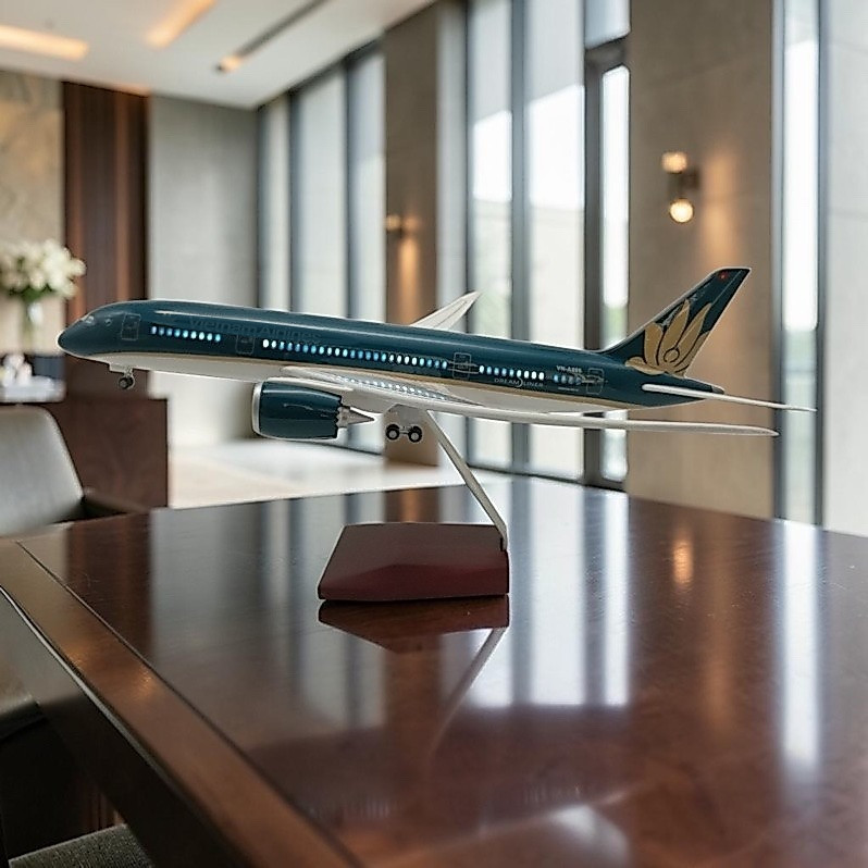 Mô Hình Máy Bay Việt Nam VNA Airbus A350 (47cm) – Có Đèn LED & Bánh Xe Chuyển Động | Shopee Việt Nam