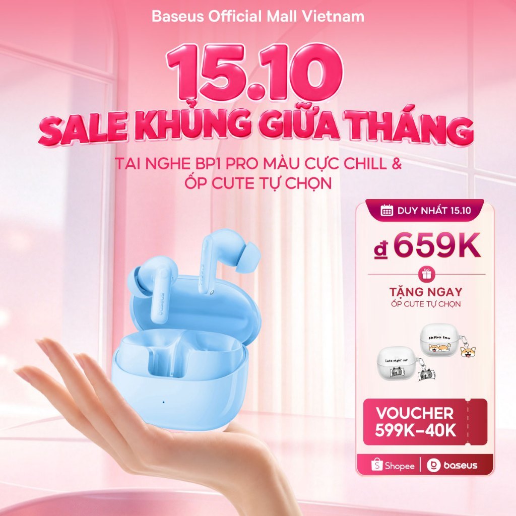 Tai Nghe Bluetooth Baseus BP1 Pro ANC -50dB Bass Tốt 55 Giờ Phát Nhạc Chống nước IPX55 Hi-Res | Shopee Việt Nam
