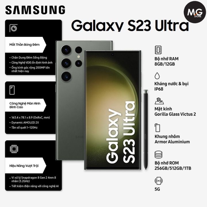Điện thoại Samsung Galaxy S23 Ultra - Hàng Chính Hãng, Mới 100%, Nguyên seal | Lazada Việt Nam