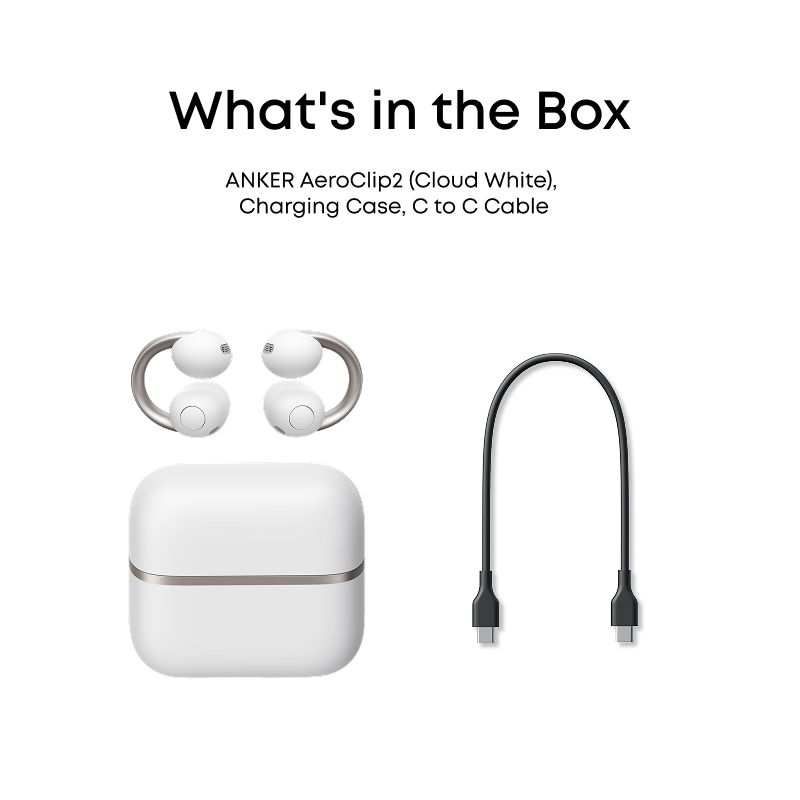 Anker soundcore AeroClip 2 Wireless Earbuds Hi-Res Audio 150X LDAC Thus AI Chip Comfort Open Design 12mm Drivers IP57 Waterproof Crystal Clear Calls Open-Ear Headphones