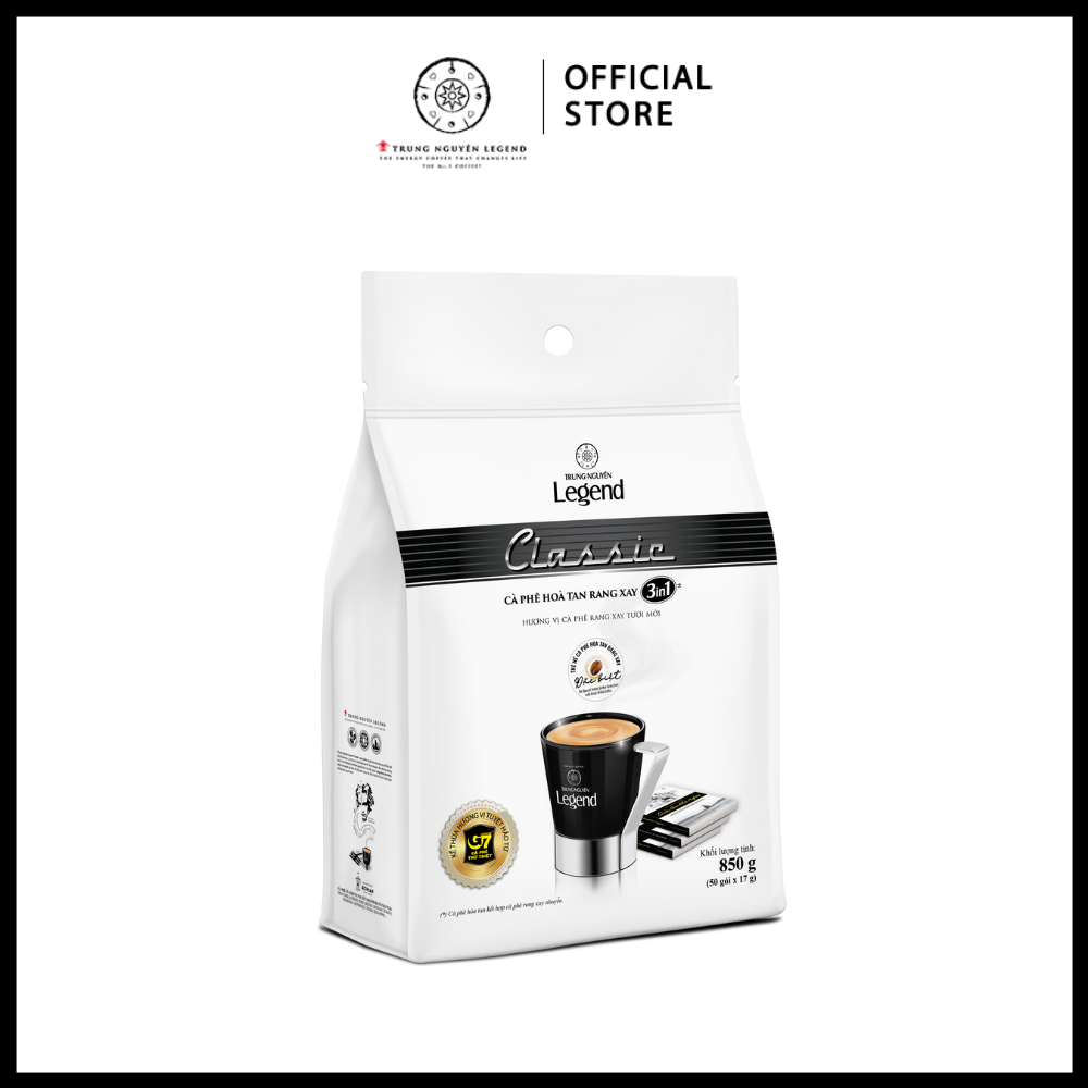 Trung Nguyên Legend - Cà phê sữa hoà tan rang xay 3in1 Classic - Bịch 50 gói x 17gr