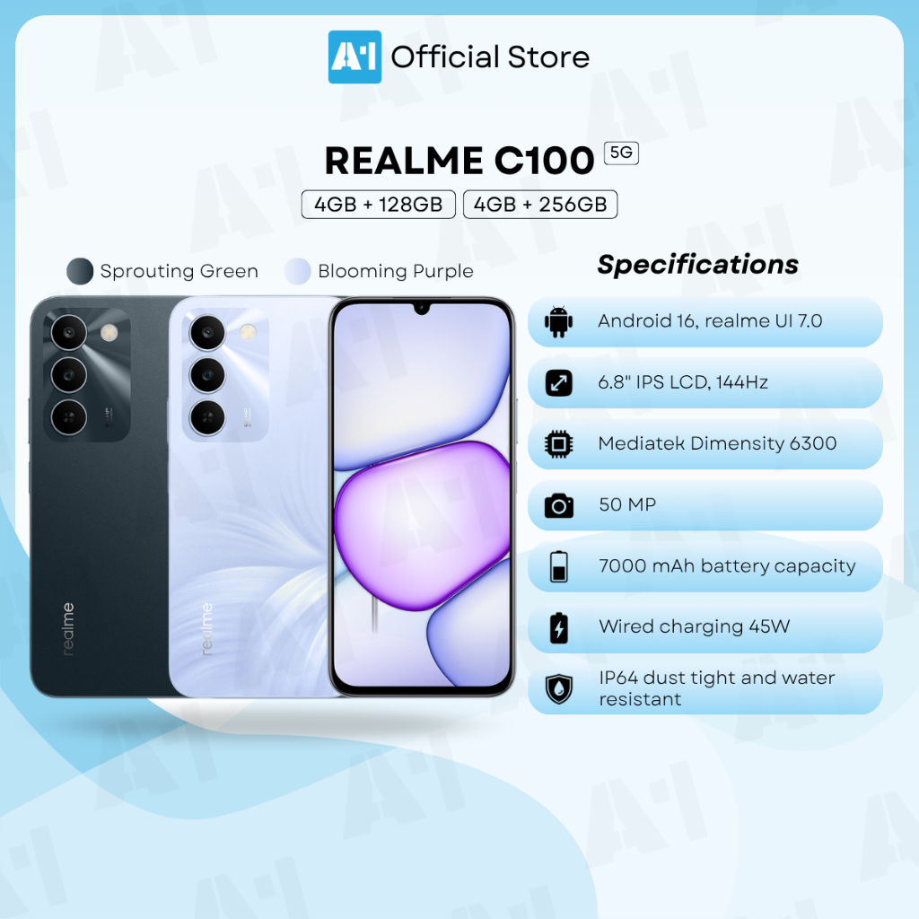Realme C100 5G/RMX5258 (4GB+128GB/256GB) Realme Malaysia Set