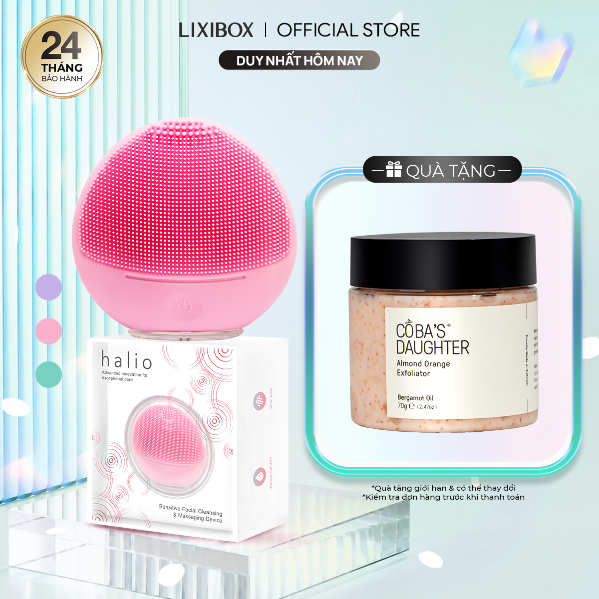 Máy Rửa Mặt Sóng Âm Cho Da Nhạy Cảm Halio Sensitive Facial Cleansing & Massaging Device Limited Edition