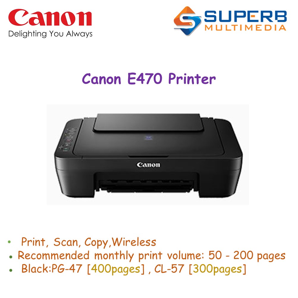 Canon Pixma E470 AIO Printer