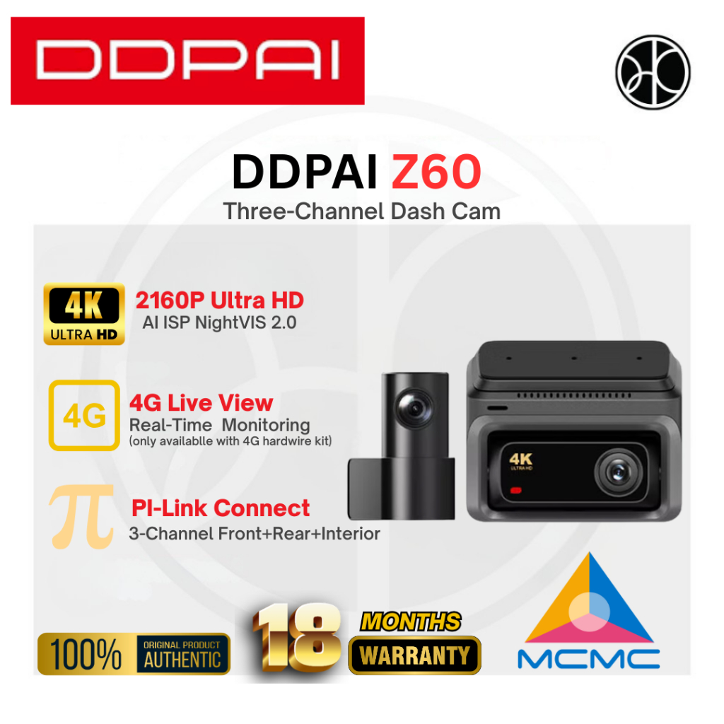 DDPAI Z60 with hardwire kit(fuse type) driving video recorder for front and rear recording