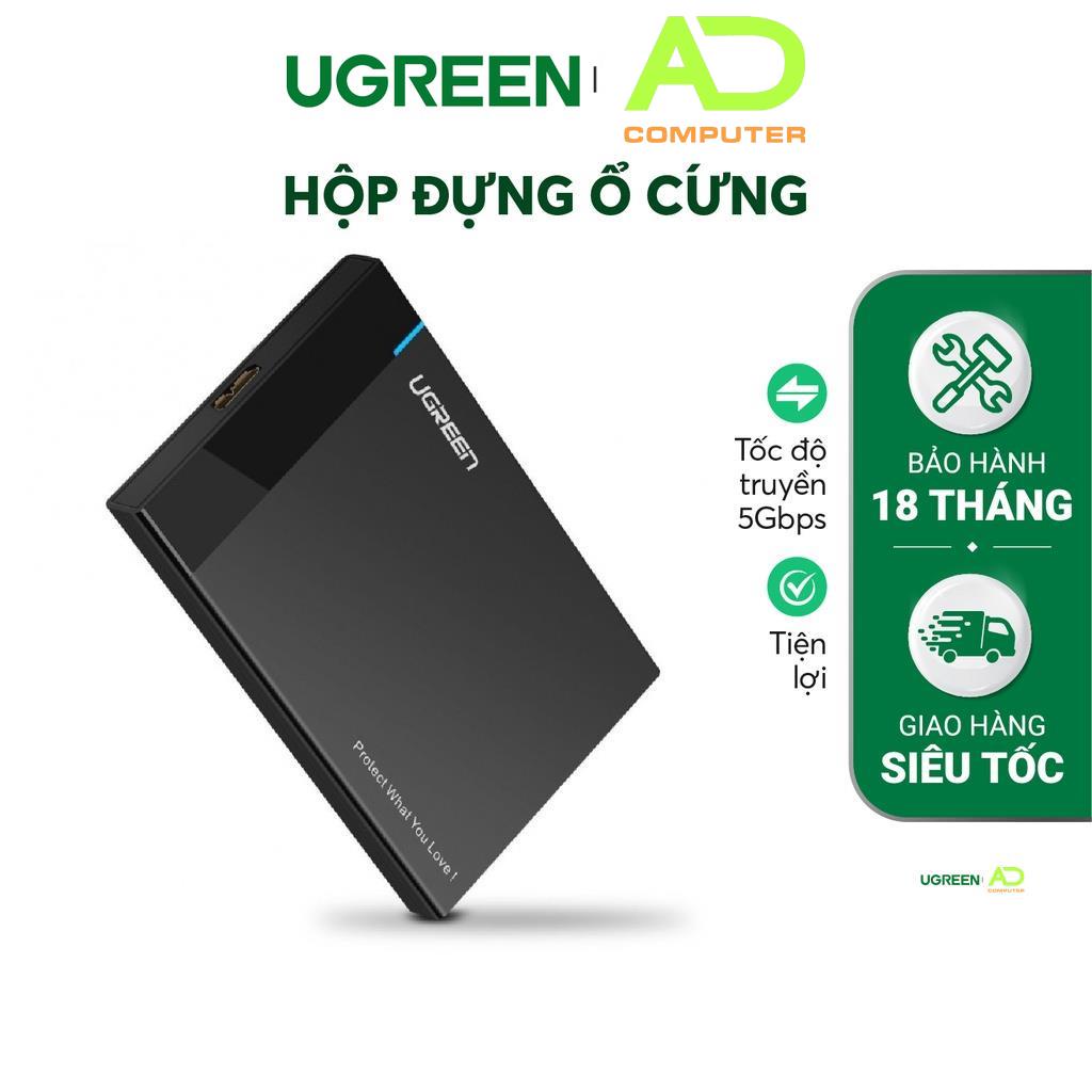 Hộp đựng ổ cứng 2.5 inch SSD HDD hỗ trợ 6TBchuẩn SATA UGREEN US221 vỏ nhựa ABS - Hàng phân phối chính hãng