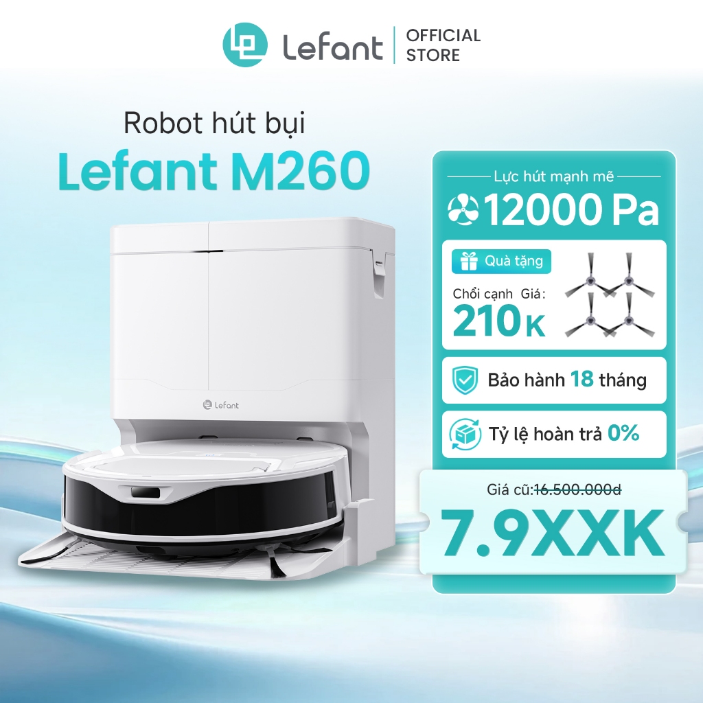 Lefant M260Robot Hút Bụi Lau Nhà Thông Minh 12000Pa Quét Hút Lau 3 Trong 1 Làm Sạch Sàn Nhà Hiệu Quả | Shopee Việt Nam