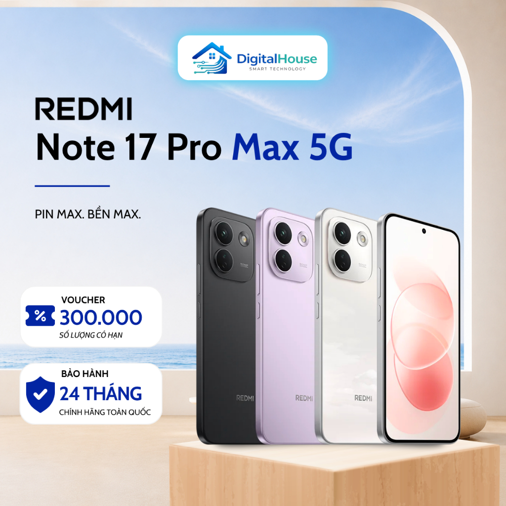 Điện thoại Xiaomi Redmi Note 17 Pro Max 5G có tiếng Việt - Bản Quốc Tế - Bảo Hành 24 Tháng | Shopee Việt Nam