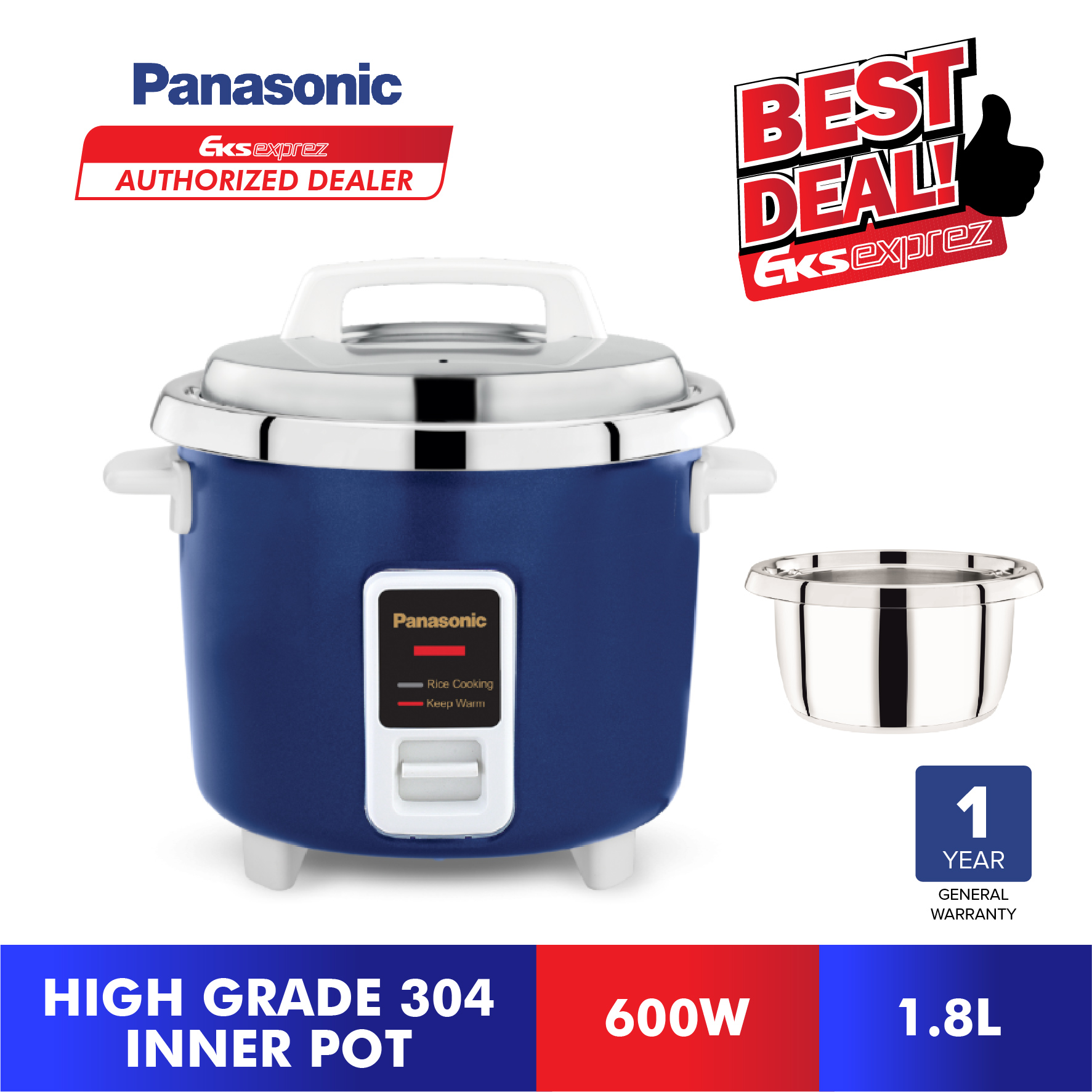 Panasonic 1.8L Conventional Rice Cooker SR-Y18G / SR-Y18GASKN / SR-Y18GLSKN / SR-Y18GWSKN / SR-Y18FGRSKN / SR-Y18GSBASK