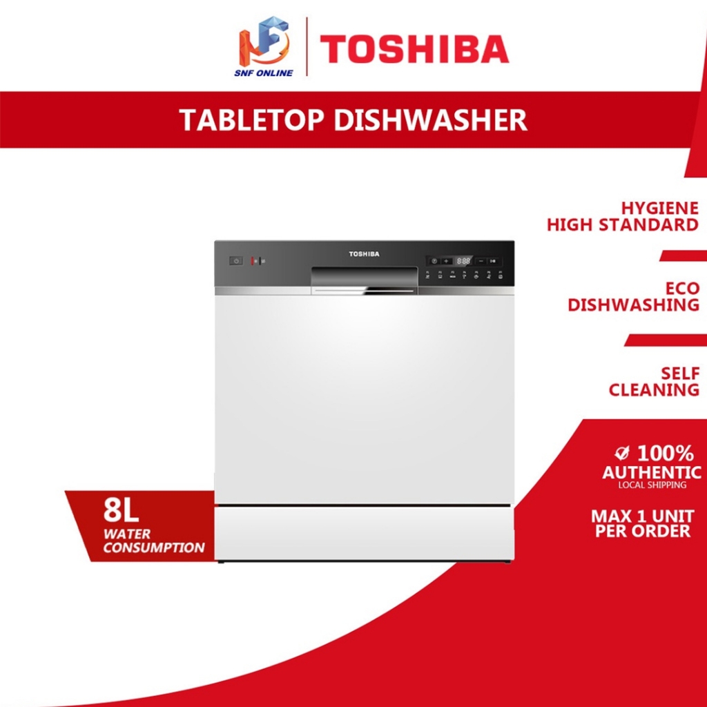 Toshiba Counter Top Dish Washer With 7 Programme DW-08T1(S)-MY DW-08T1