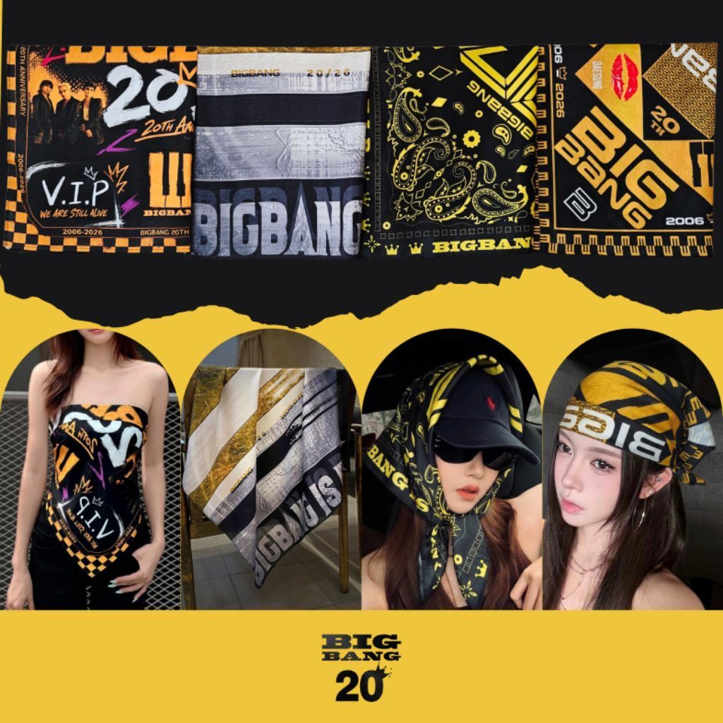 (Hỏa tốc HN) Khăn Bandana BIGBANG20, Bandana G-Dragon, Khăn đa năng GD, Banada BigBang