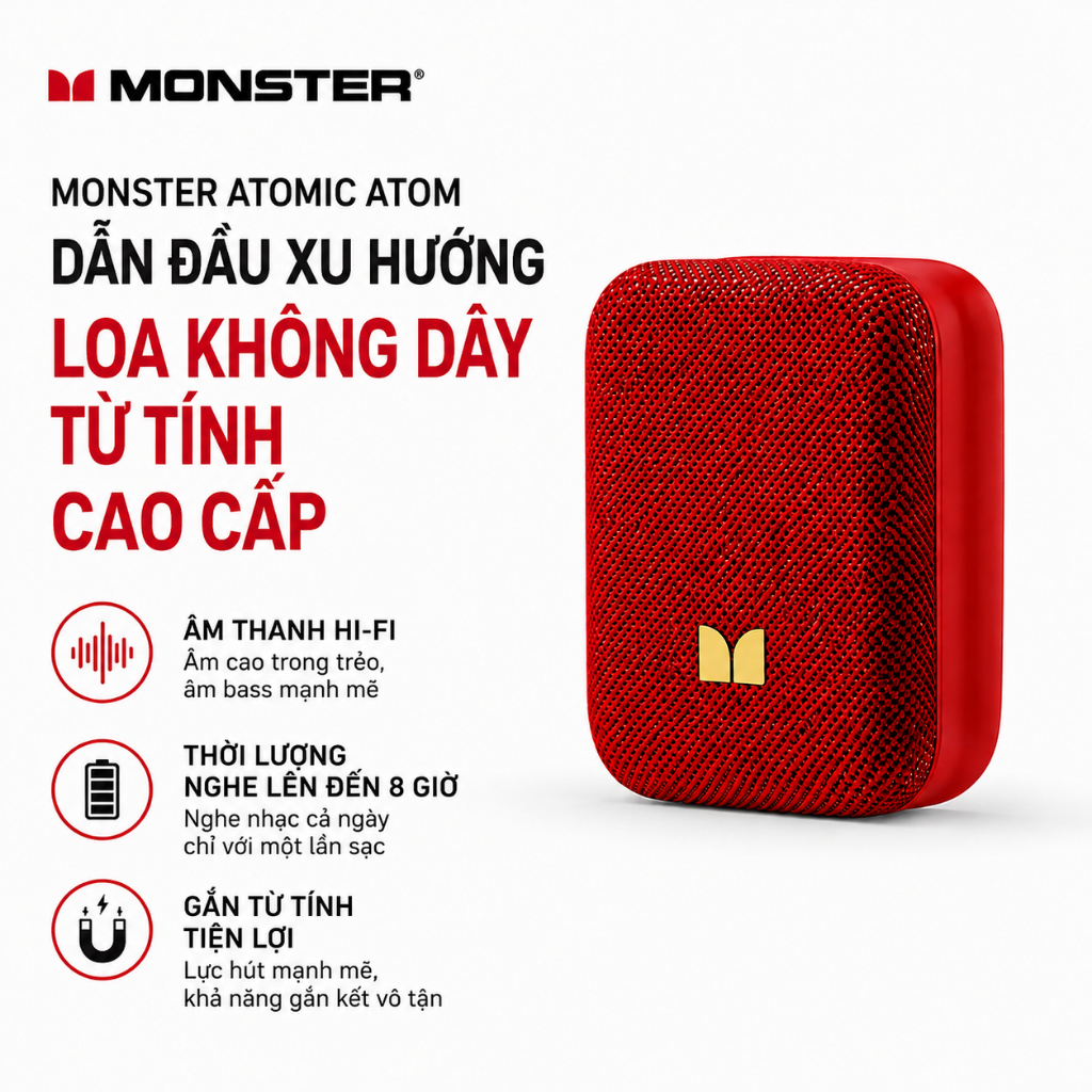 Loa Bluetooth Monster M17, âm thanh 360°, Bluetooth 5.4, chống nước IPX5, nhỏ gọn | Shopee Việt Nam
