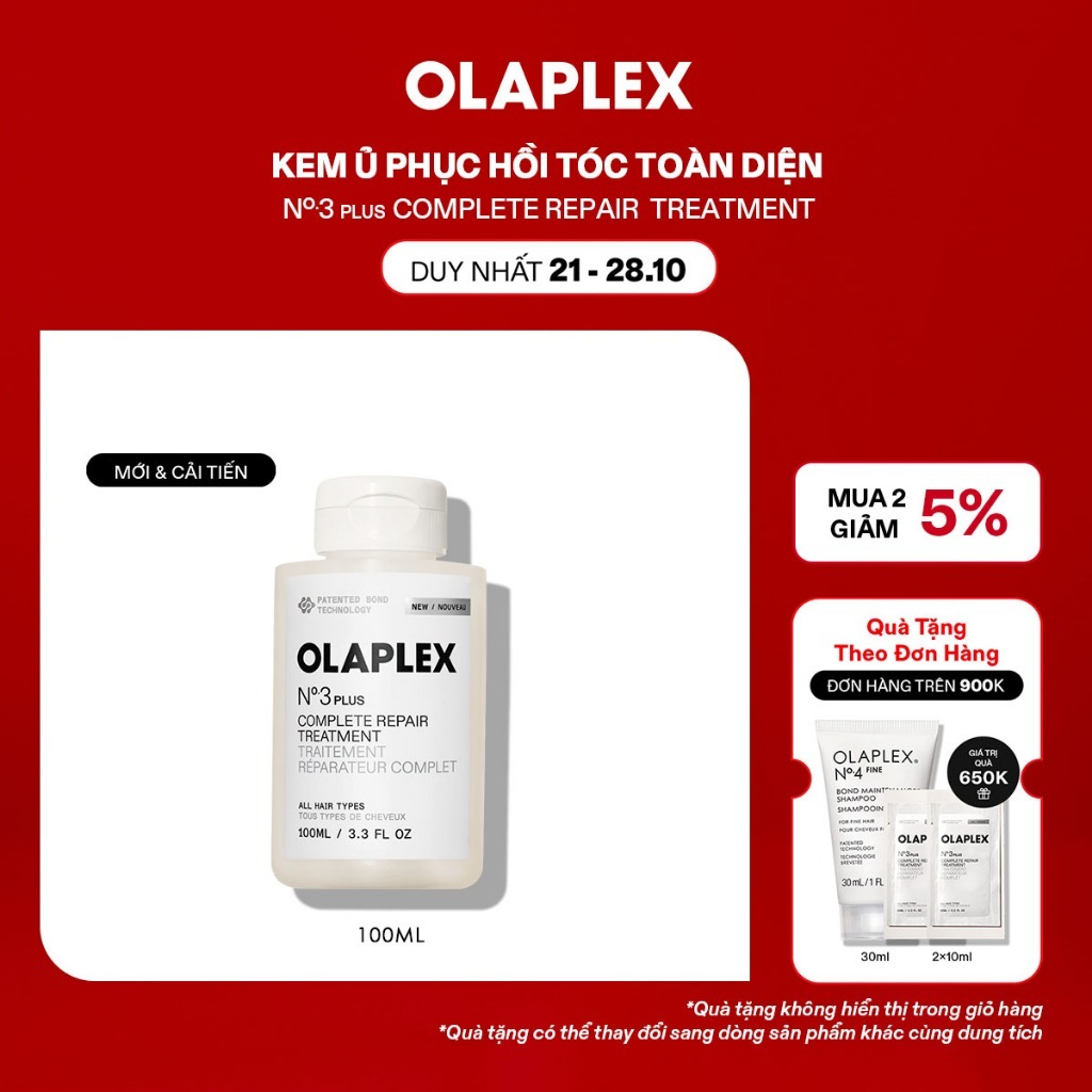 [Mới & Cải Tiến] Kem ủ phục hồi tóc toàn diện Olaplex No.3 Plus Hair Complete Repair Treatment 100ml