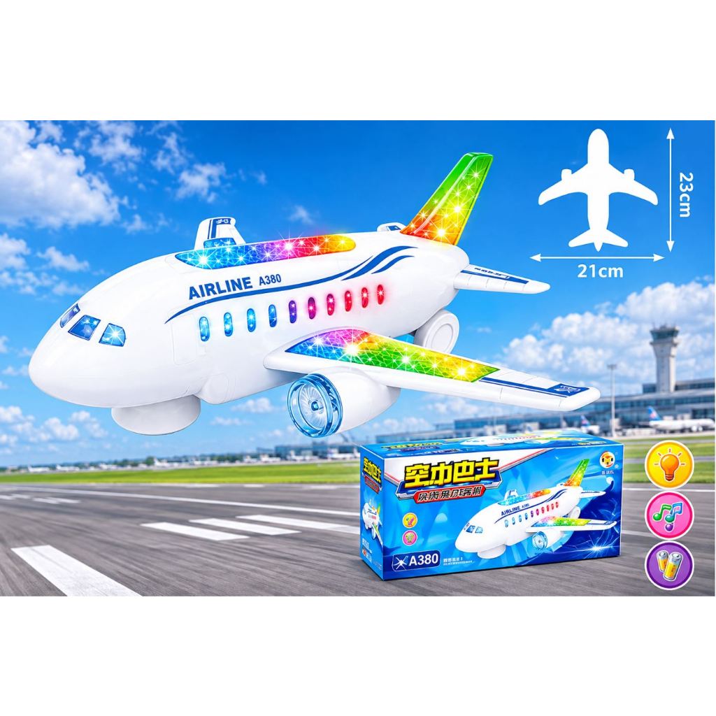MÁY BAY ĐỒ CHƠI MÔ HÌNH AIRBUS A380 CÓ ĐÈN VÀ NHẠC
