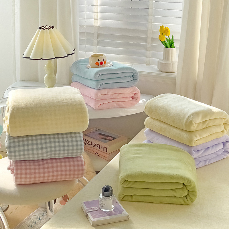 Cream girl Milk velvet Warm Flannel Fitted Bedsheet Pillowcase Single/Super Single/Queen/King/Super King bedsheet Dormitory bed Cadar
