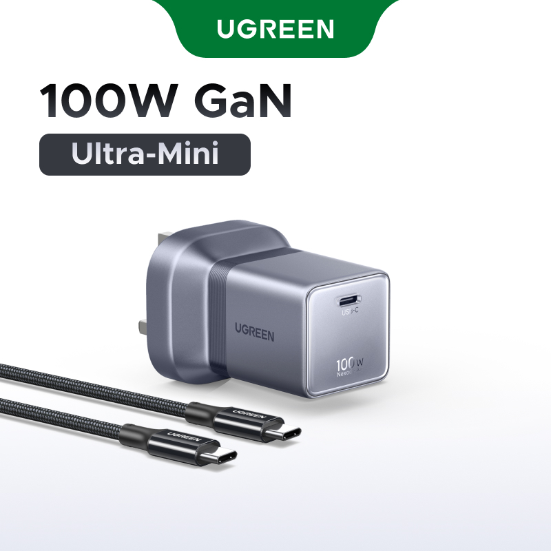 UGREEN Nexode Air 100W GaN Charger USB-C GaN Fast Charger Foldable Adapter Compatible with iPhone 18/17 Laptop, Tablet & Phone
