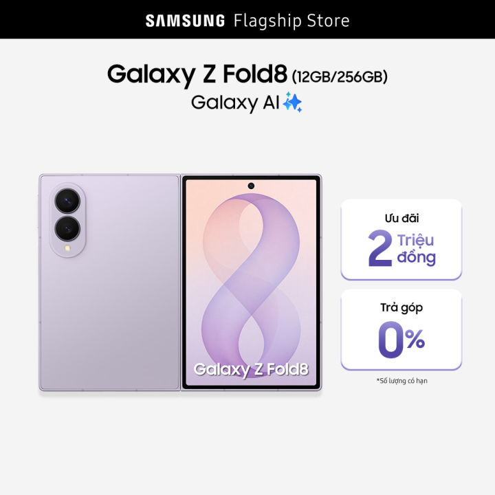 Điện thoai Samsung Galaxy Z Fold8, 256GB | 512GB, Màn hình lớn tỷ lệ 4:3, Chip Snapdragon, Pin 4,800mAh, Galaxy AI | Lazada Việt Nam