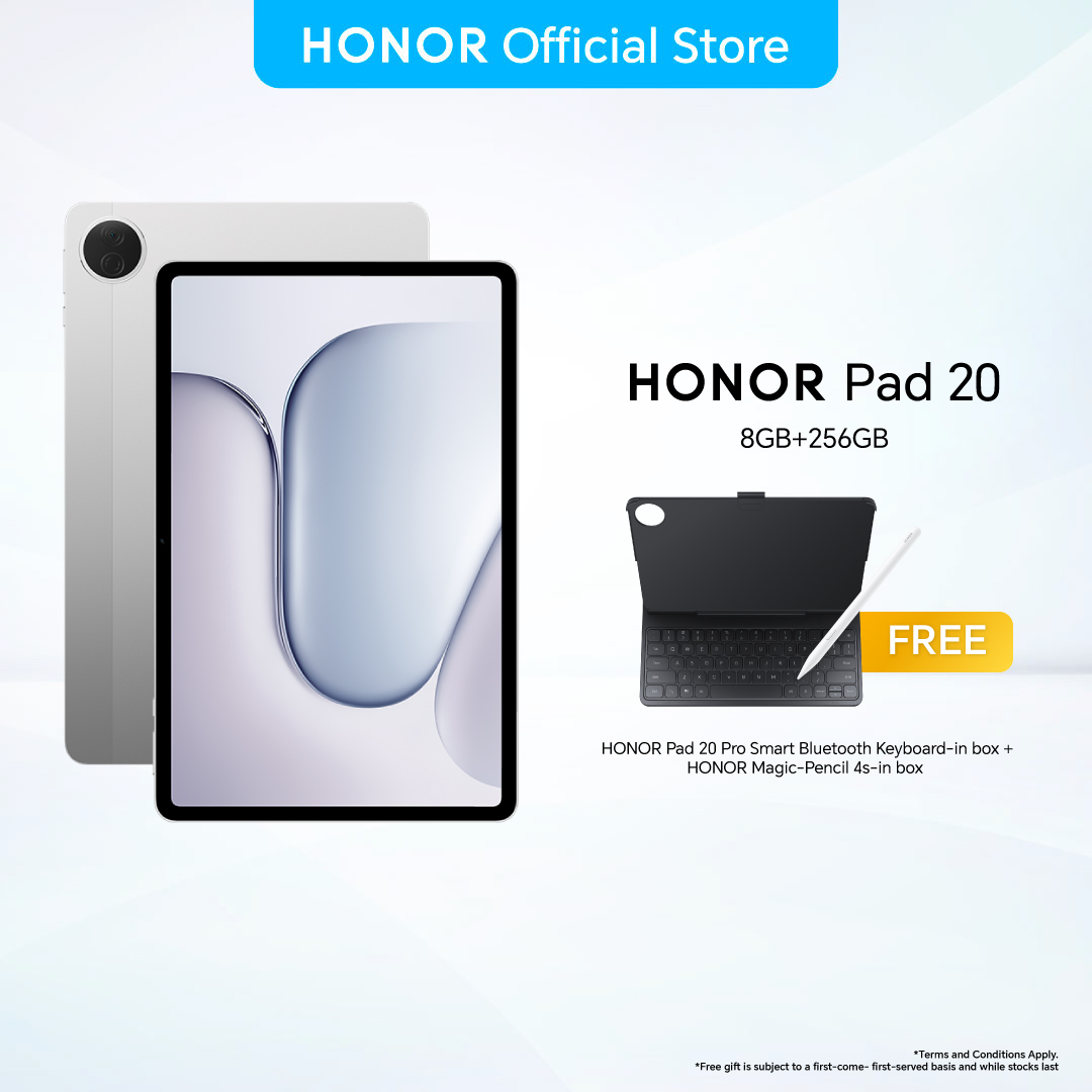 [NEW] HONOR Pad 20 12.1 inch 6GB+256GB (Wifi) | 8GB+256GB (5G) | 3K HONOR Eye Comfort Display | AI PC-Class Productivity | Snapdragon 7 Gen 3 Chipset