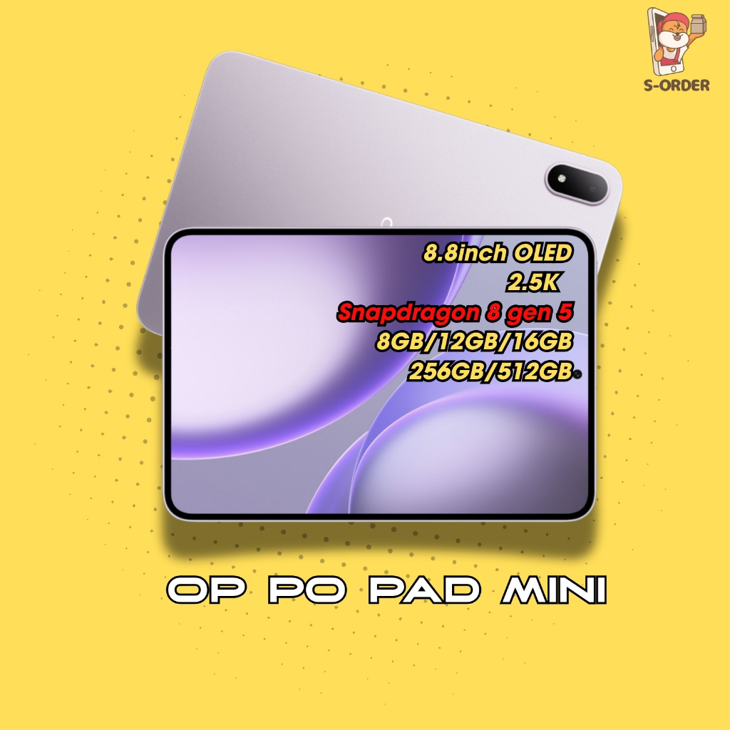Máy tính bảng OP PO Pad Mini - Chip Snapdragon 8 Gen 5, Màn hình OLED 8.8" 144Hz, Pin 8000mAh, Sạc 67W | Shopee Việt Nam