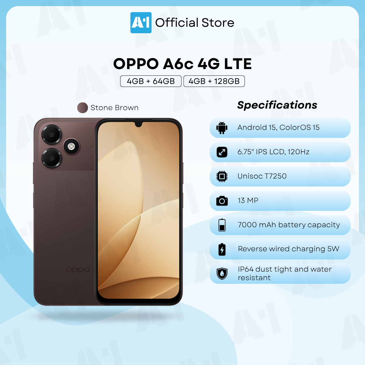 Oppo A6c 4G LTE/CPH2895 (4GB+64GB/128GB) Original Oppo Malaysia Set