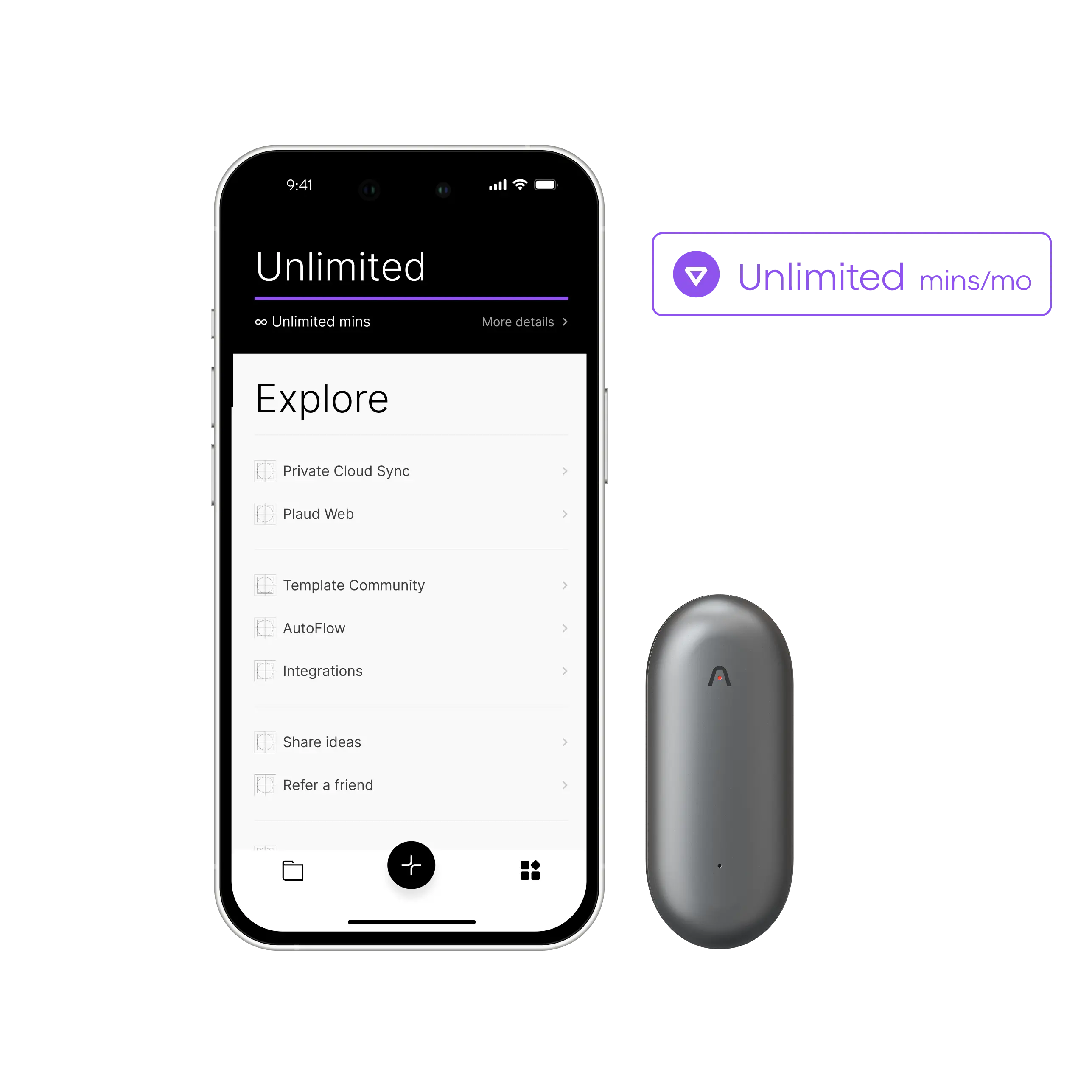 Plaud NotePin & AI Annual Unlimited Plan